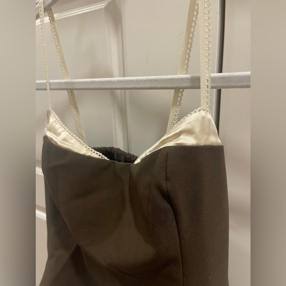 NEW Never Worn Reformation Brown Tank Top with Lace Detailing - Picture 2 of 7